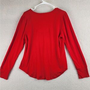 Elegant Red Long Sleeve Women's Top